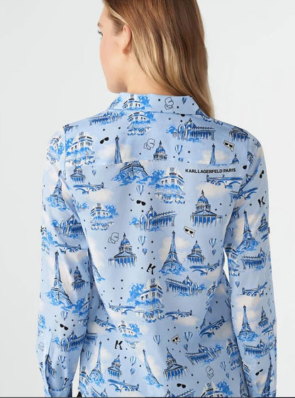 Karl Lagerfeld -PARIS WHIMSY PRINT BLOUSE