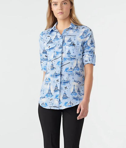 Karl Lagerfeld -PARIS WHIMSY PRINT BLOUSE